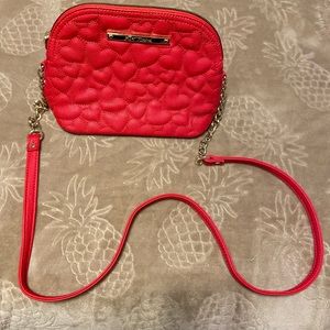 Betsey Johnson red quilted heart purse